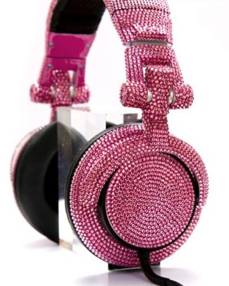 Amethyst Crystal Studded DJ Headphones