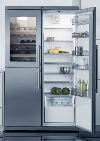 fridge with wine cooler