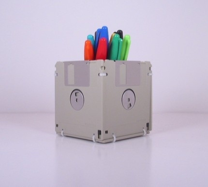 floppy disk pen holder