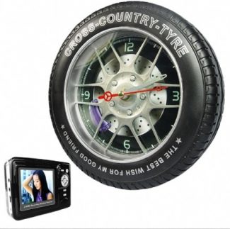 Racing Tire Clock Spy Camera MP3 Player