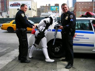 NYPD: 1, Storm Trooper: 0