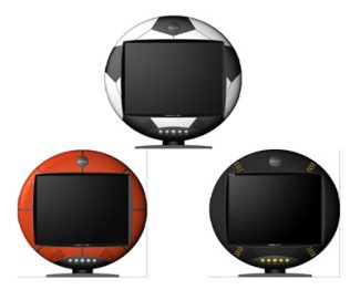 Sports Ball Shaped LCD Monitors with Real Leather