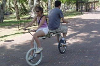 Bizarre BiDirectional Bicycle Built for Two