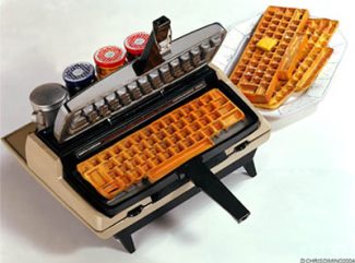 Typewriter Repurposed into a Keyboard Waffle Maker