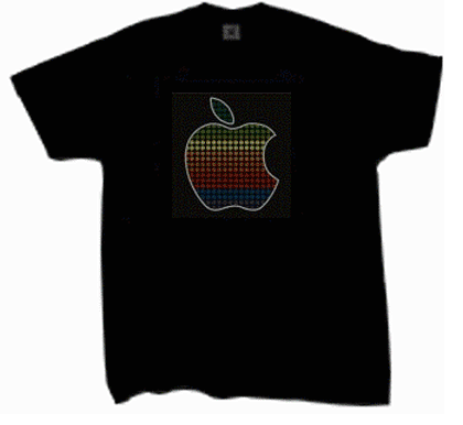 Light Up Apple Logo Graphic Equalizer T-Shirt