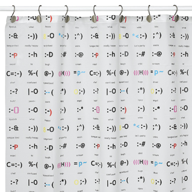 Emoticon Shower Curtain is 8^)