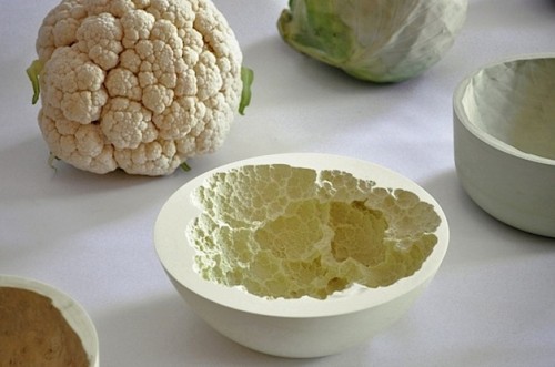Ceramic Produce Imprint Molded Bowls