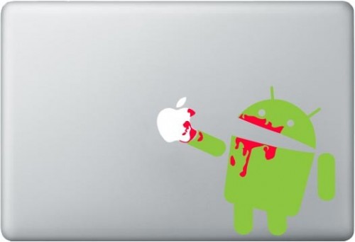 Android Droid Eating Bloody Apple MacBook Decal
