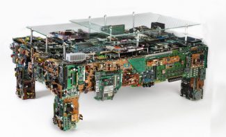 Binary Low Table is Made of Old Electronics