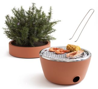 Hot Pot BBQ is a Planter and a Charcoal Grill