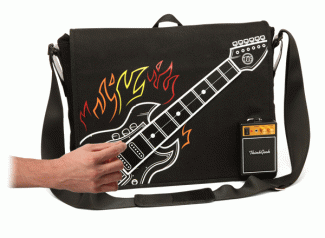 Playable Electric Guitar Messenger Bag Rocks