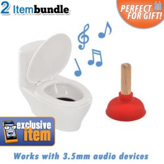 USB Toilet Bowl Speaker and Plunger iPod Stand