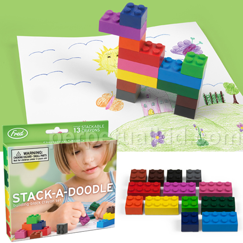 stack a doodle Lego + Crayons = Stack a Doodle