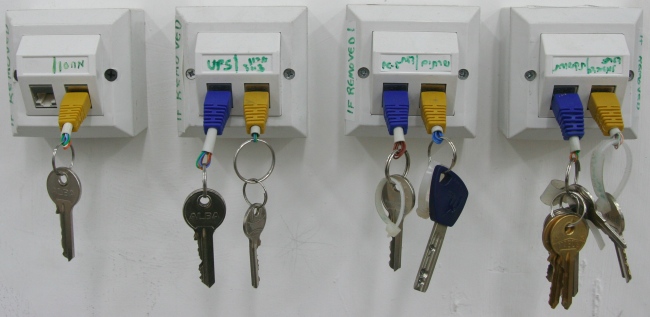 rj45 key rack Reusing RJ 45 Jacks and Plugs for a Key Rack