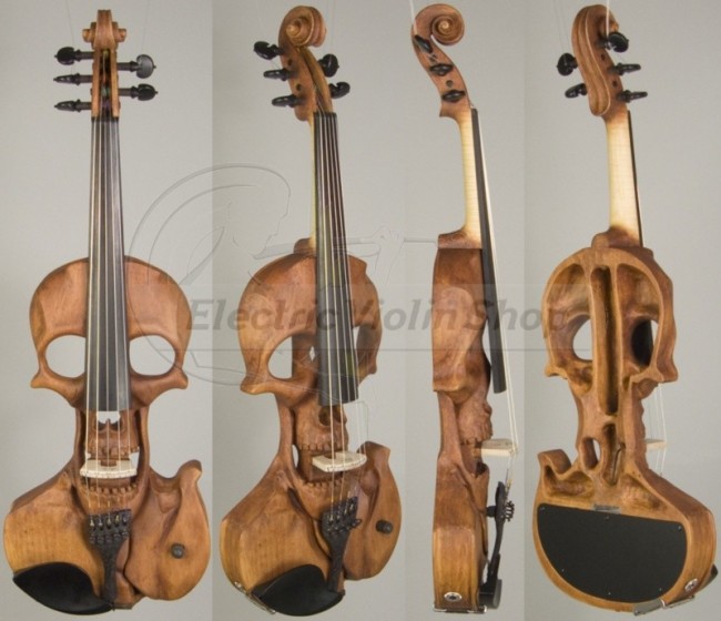 skull violin 650x560 Skull Electric Violin