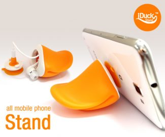 iDuck Duckbill Shaped Phone Stand and Headphone Cord Holder