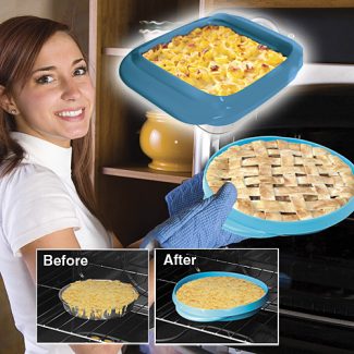 Silicone Pie and Casserole Guards Prevent Spills