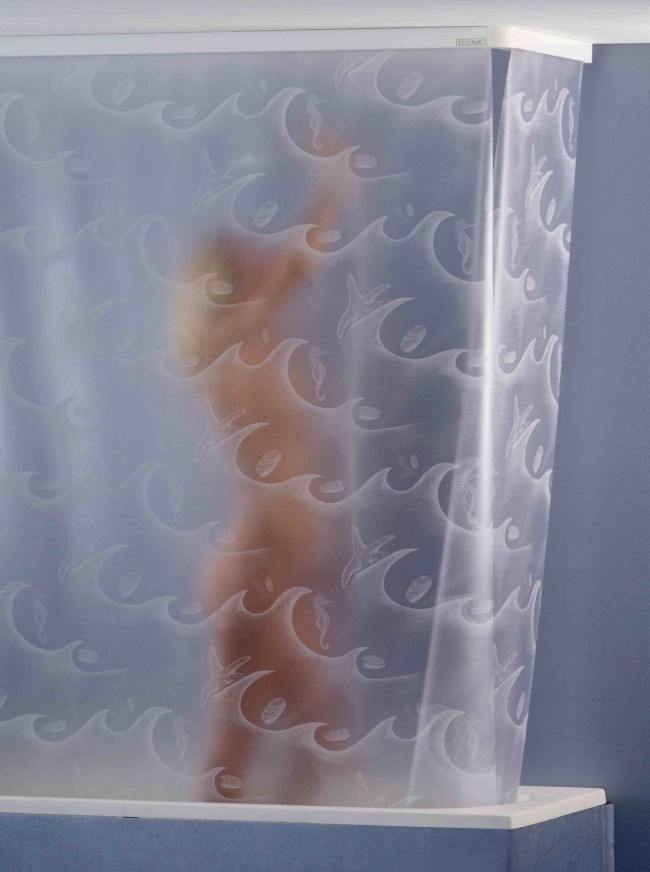 pull down shower curtain 650x872 Pull Down Ceiling Mounted Shower Curtains