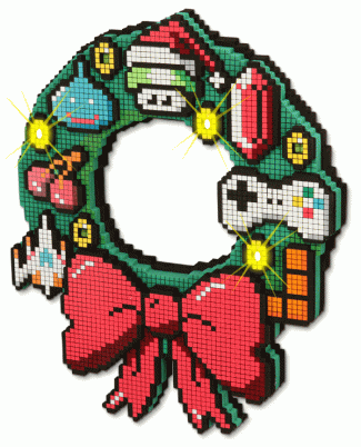8-Bit LED Christmas Wreath