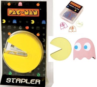 Pac-Man Stapler, Paperclips and Sticky Notes