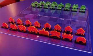 Laser Cut Space Invaders Chess Set