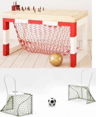 Soccer Goal Desk and Chairs