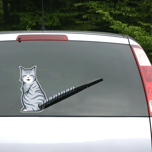 moving kitty tail decal