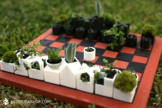 3D Printed Micro-Planter Chess Set