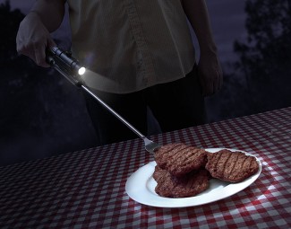 Tactical BBQ Fork with Laser and Flashlight