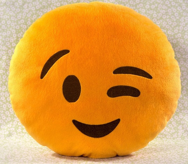 wink emoji pillow