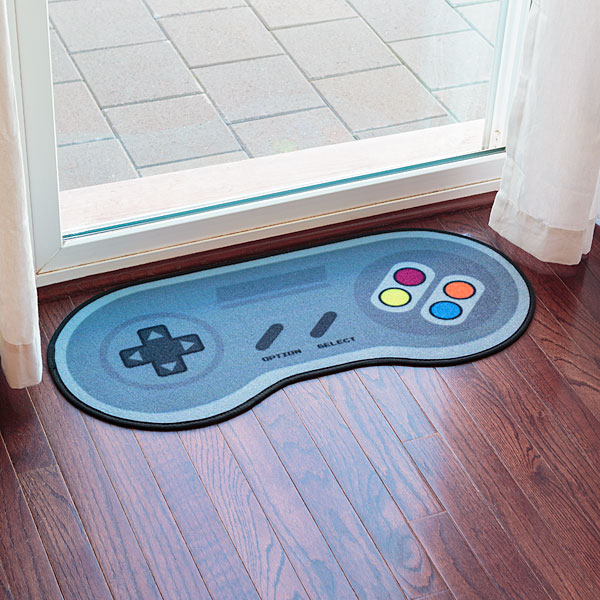 game controller doormat in use