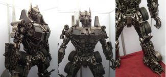 Giant Optimus Prime Made from Old Car Parts
