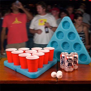 Beer Pong Rack with Freezable Center