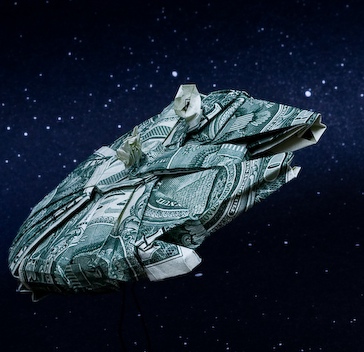 Incredible Star Wars Dollar Bill Origami Spaceships