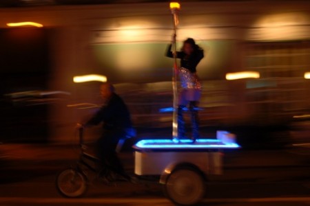 Bicycle Rickshaw with a Stripper Pole is Like a Mobile Strip Club