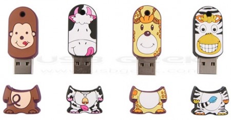 Zookeeper USB Drives are Happy Little Animals