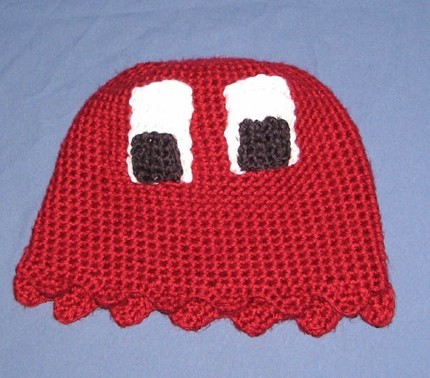 Knit Pac-man Ghost Hats