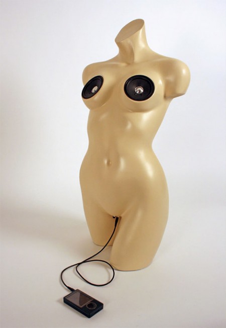 Body Speakers Puts Speakers in a Mannequin (probably NSFW)