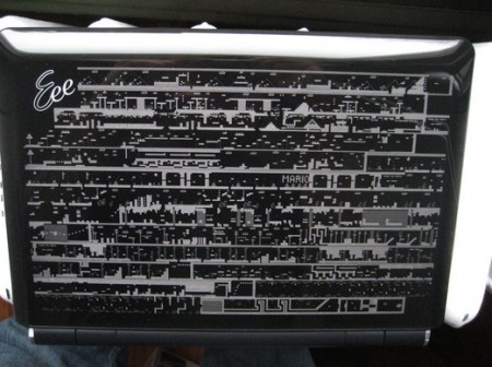 Eee Netbook Laser Etched with Every Super Mario Land Level