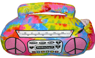 Tie Dye MP3 Playing Boombox and Guitar Pillows