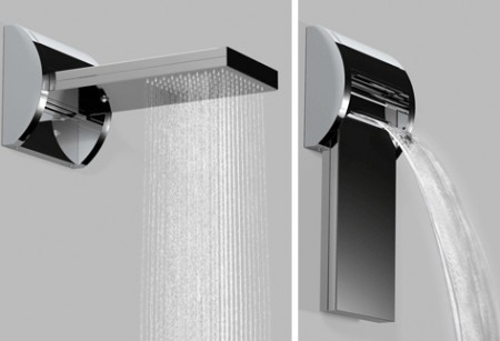 Unique Showerhead Flips from Rainfall to Waterfall Style Easily