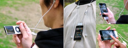 iPod Lanyard Headphone Dock Holds your Device, Keeps Your Hands Free