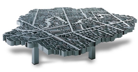 $45000 Aluminum Map of Baghdad Coffee Table