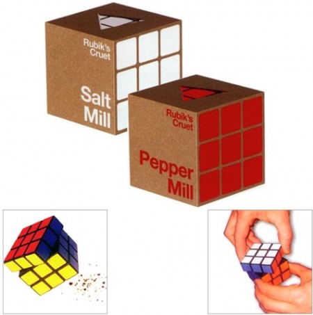 Rubik's Cube Salt and Pepper Grinders