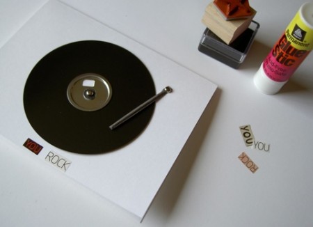 Recycled Floppy Disk Moving Record Greeting Card