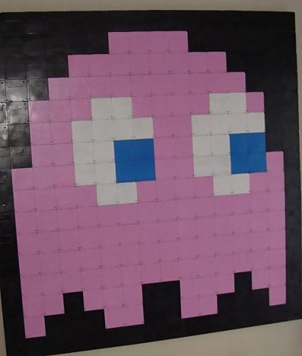 Pac-Man Pinky Ghost Floppy Disk Pixel Art