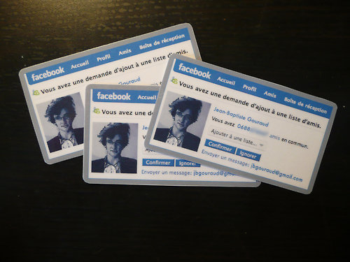 Facebook Styled Business Cards