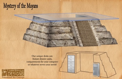 Mayan Temple Desk is Ideal for Making your 2012 Plans
