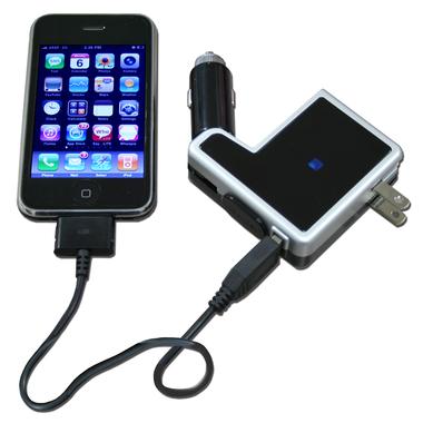 Hottips iPod/iPhone Charger has a 12v Car Adapter and Wall Charger in One