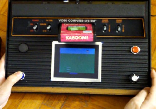 Atari 2600 Mod with Built in Screen on Console